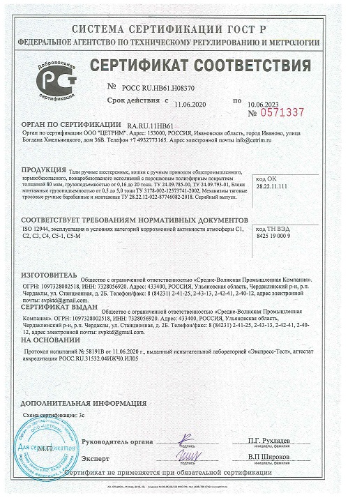 сертификат порошковое покрытие ТАЛИ